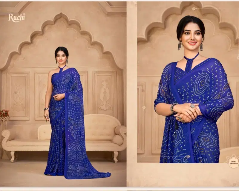 Star Chiffon Hits By Ruchi Chiffon Printed Wholesale Daily Wear Saree In India